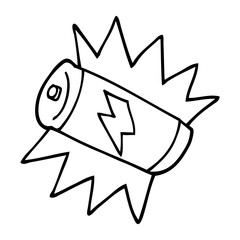 line drawing cartoon battery