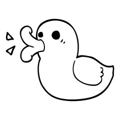 line drawing cartoon rubber duck