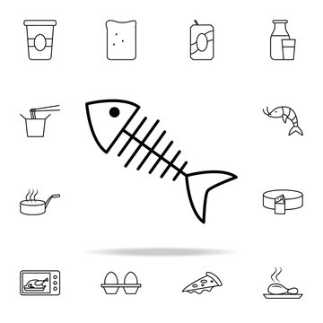 fish bones icon. Food icons universal set for web and mobile