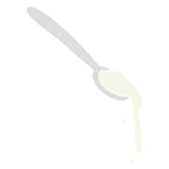 flat color illustration of a cartoon spoonful