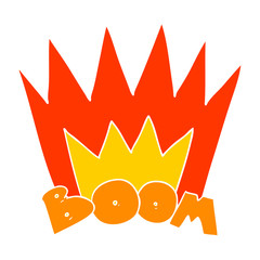flat color style cartoon boom sign