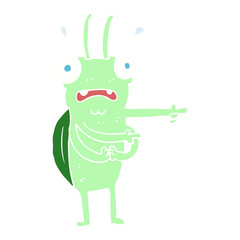 flat color illustration of a cartoon bug