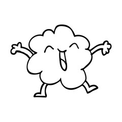 line drawing cartoon expressive weather cloud