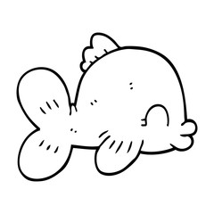 funny line drawing cartoon fish