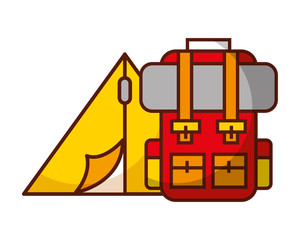 tent and backpack camp travel vacations