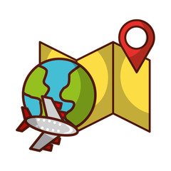 airplane world map location travel vacations