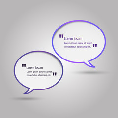 Violet speech bubbles on gray background
