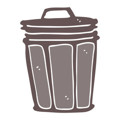 flat color style cartoon trash can