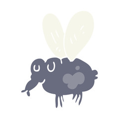 flat color style cartoon fly