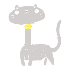 flat color style cartoon cat