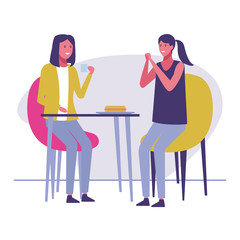 women meeting at restaurant