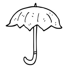 line drawing cartoon open umbrella