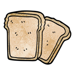 cartoon doodle slices of bread