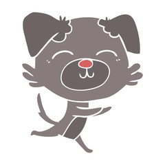 flat color style cartoon dog