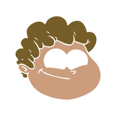 flat color style cartoon male face