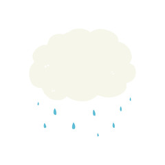 flat color style cartoon rain cloud