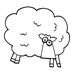 line drawing cartoon black sheep