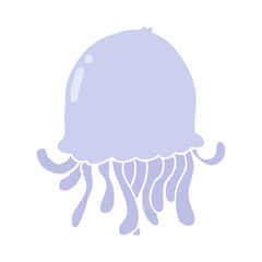 flat color style cartoon jellyfish