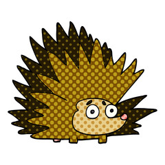 cartoon doodle spiky hedgehog