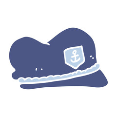 flat color style cartoon sailor hat