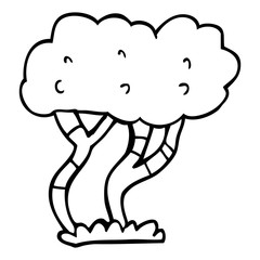 line drawing cartoon tree