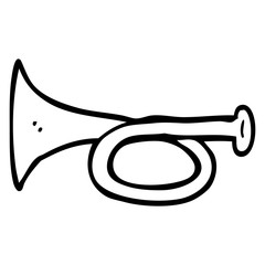 line drawing cartoon metal trumpet