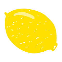 flat color illustration of a cartoon lemon