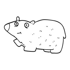 line drawing cartoon happy bear
