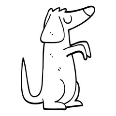 line drawing cartoon dog