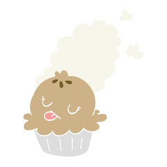 cute flat color style cartoon pie