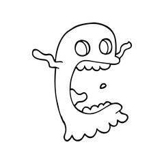 line drawing cartoon spooky ghost