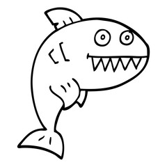 line drawing cartoon deadly shark