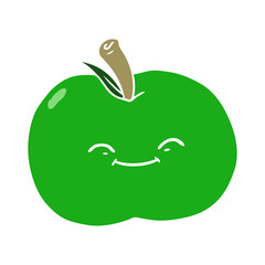 flat color style cartoon apple