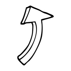 line drawing cartoon pointing arrow
