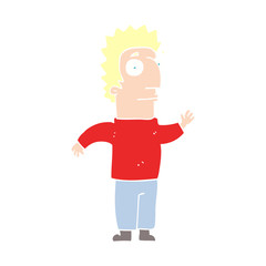 flat color illustration of a cartoon man waving