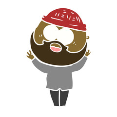 flat color style cartoon bearded man