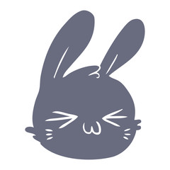 flat color style cartoon rabbit face