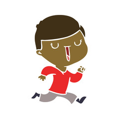flat color style cartoon happy boy
