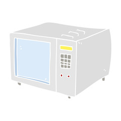 flat color illustration of a cartoon microwave