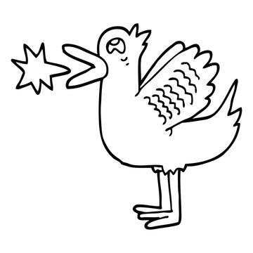 recommend clip art: line drawing cartoon quacking duck