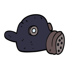 cartoon doodle gas mask