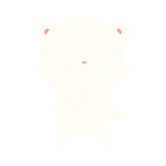 peaceful flat color style cartoon polar bear