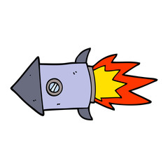 cartoon doodle space rocket