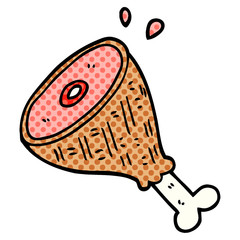 cartoon doodle cooked meat