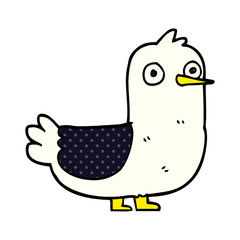 cartoon doodle seagull