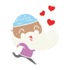 happy bearded man in love