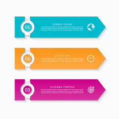 Business infographic template with 3 arrows. Can be used for diagram, graph, chart, report, web design.