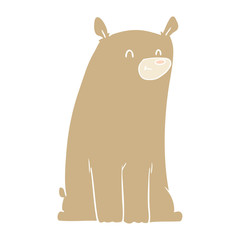 flat color style cartoon bear