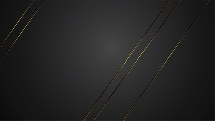 luxury black background banner vector illustration with gold strip art deco line for banner