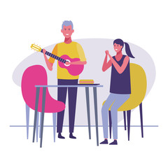 Young people sharing free time